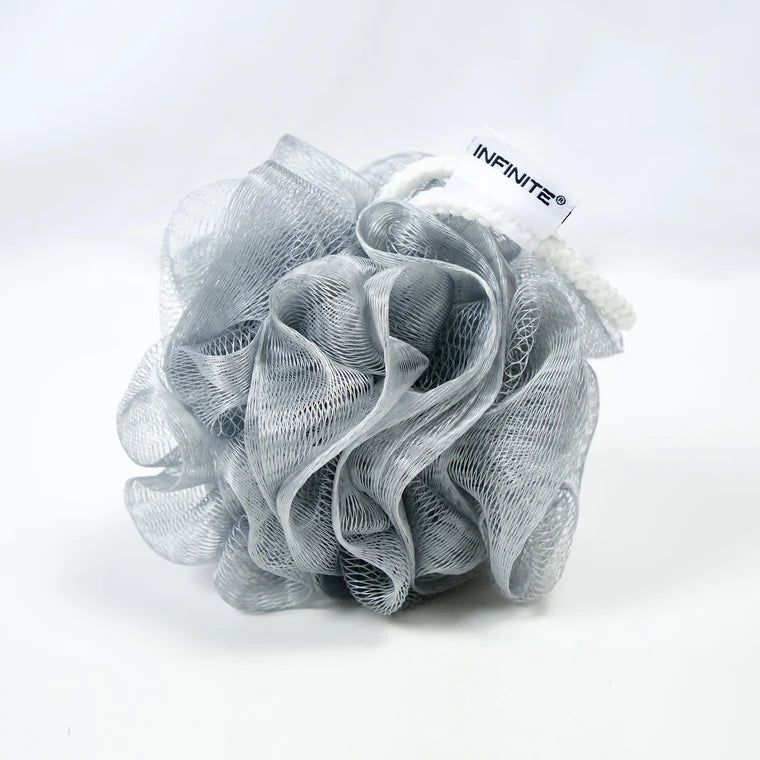 587 Loofah-Charcoal Soft Mesh Poufs
